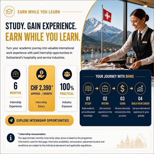BHMS paid internship opportunity in Switzerland